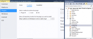 VS Cordova add plugin screenshot